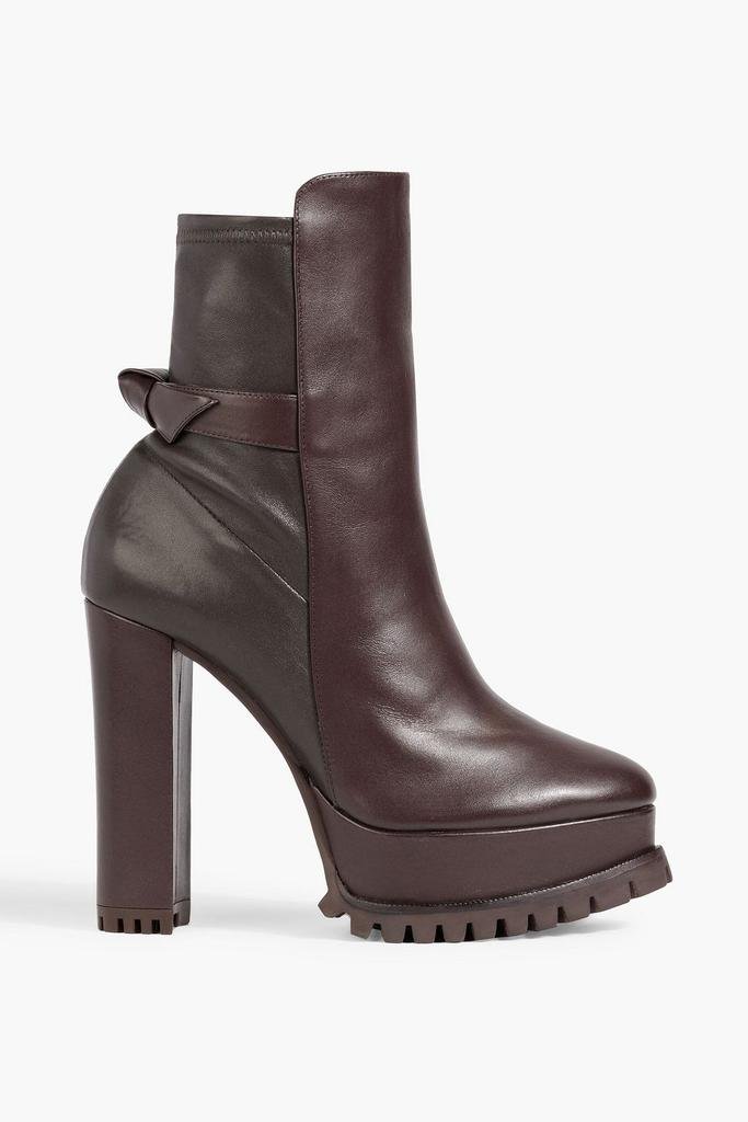 New Alexandre Birman Clarita Lug-Sole Leather Booties in Brown Size 10