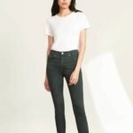 NWT Veronica Beard Jeans Debbie High-Rise Skinny Jeans in Evergreen Size 27