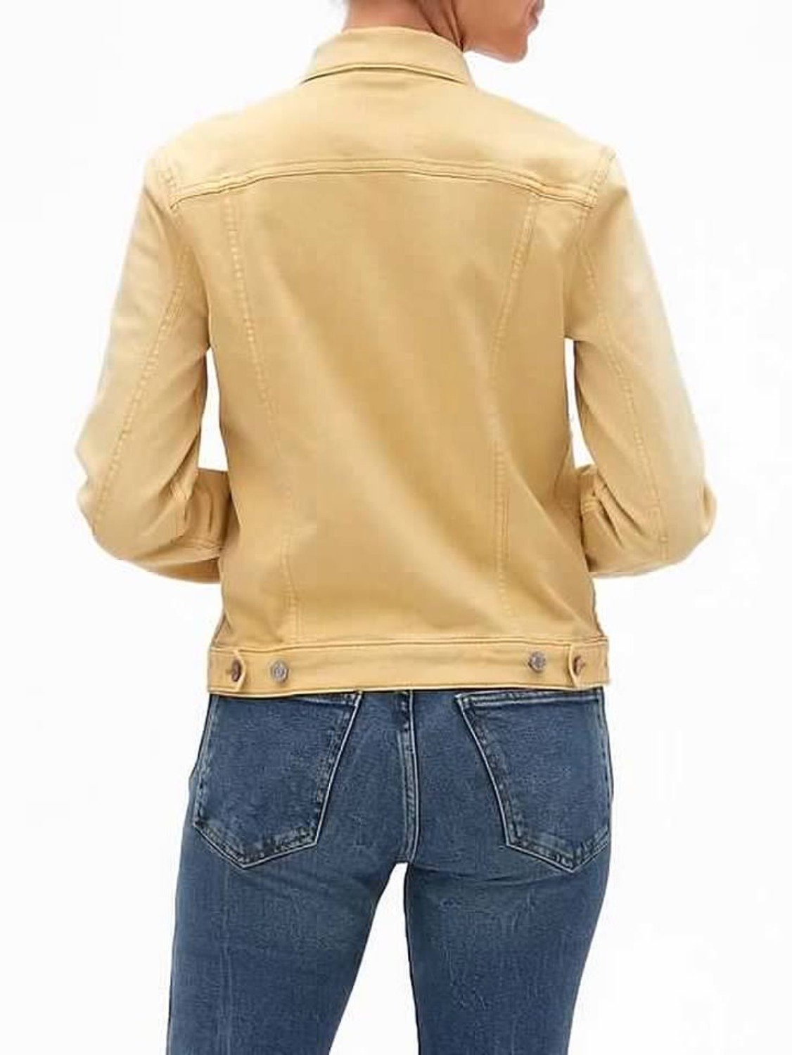 NWT GAP Icon Denim Jacket in Faded Yellow Size Small - Image 2
