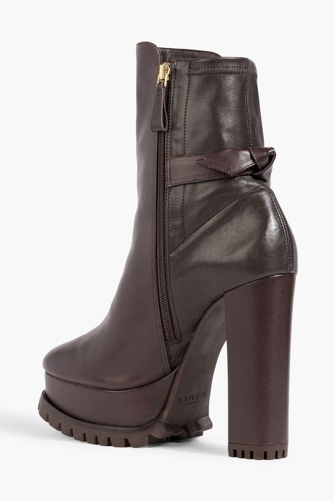 New Alexandre Birman Clarita Lug-Sole Leather Booties in Brown Size 10 - Image 4
