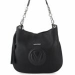 NWT Valentino by Mario Valentino Penny Perforated Leather Shoulder Bag in Black