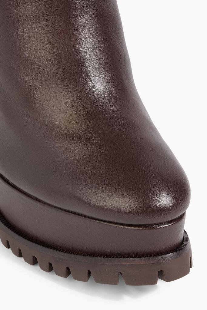 New Alexandre Birman Clarita Lug-Sole Leather Booties in Brown Size 10 - Image 2