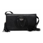 NWT Valentino by Mario Valentino Black Leather Lena Clutch/Crossbody Bag