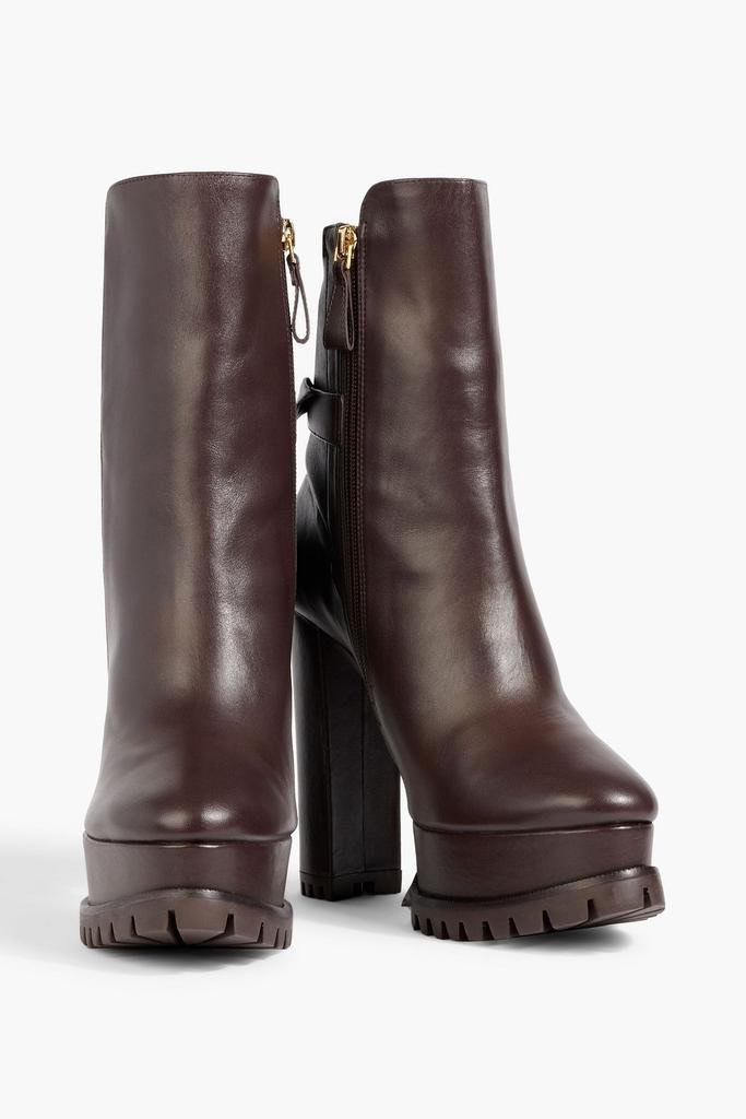 New Alexandre Birman Clarita Lug-Sole Leather Booties in Brown Size 10 - Image 3