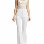 NWT 7 For All Mankind High Rise Megaflare Jeans in Clean White Size 28 (4-6)