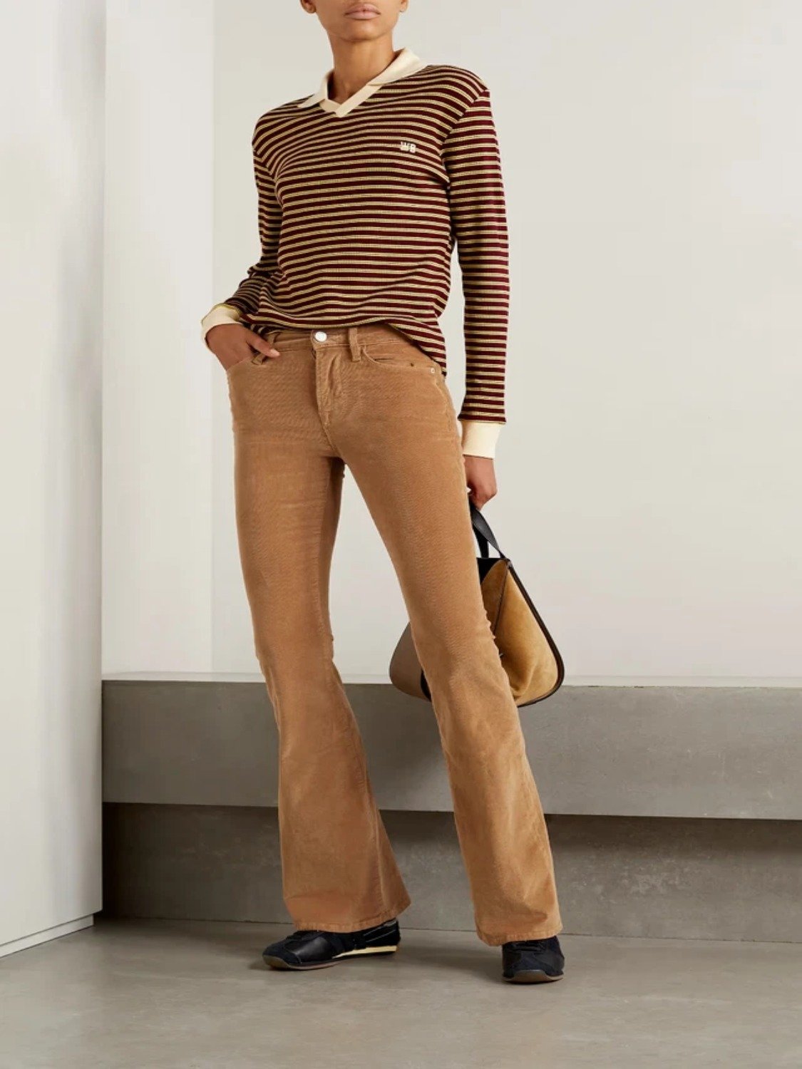 NWT Frame Le High Corduroy Flared Pants in Latte Size 10/30
